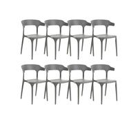 Set of 8 Dining Chairs GUBBIO Grey