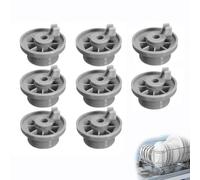 Set of 8 Dishwasher Wheels Lower Basket Replacement Parts, Dishwasher Basket Rollers Guide Wheels Replacement for Lower Dish Rack, Dishwasher Replacement Wheels Compatible with Bosch, Siemens, Neff