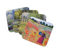 Set of 8 Drinks Coasters Claude Monet Artwork Small 10cm Table Setting Mug Mats