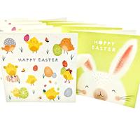 Set of 8 Easter Cards with Envelopes - Cute Happy Easter Greeting Cards - Two Adorable Designs with Bunny & Chicks - 12x12cm - Premium Quality 210 GSM - Perfect for Kids & Adults