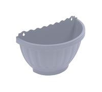 (Set Of 8) - Etruscan Soft Grey Half Moon Wall Planter 30.5cm - Decorative Plastic Hanging Plant Pot for Garden Wall, Balcony Railing & Fence - Indoor Outdoor Flower & Herb Basket 30.5 x 14.5 x 20cm