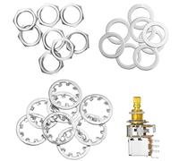 Set of 8 Guitar Nuts, Washers and Lock Washers for US CTS Pots and Jacks