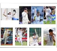 Set Of 8 Joe Root England Cricket Signed 6X4 Inch Photos With Pre Printed Signatures Which Would make A Great Gift For Any Fan