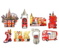 Set of 8 London England Famous Icons Unique Stylish Design Fridge Magnets - Holiday Souvenir Gift