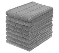 Set Of 8 Microfiber Tea Towels Super Absorbent Extra Large Thick Kitchen Towels Striped 70Cm X 50Cm
