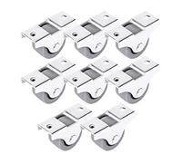 Set of 8 Mini Castors 25mm Rubber and Plastic Fixed in Metal Swivel Case for Furniture, Household Appliances and Equipment