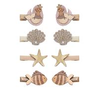 Set of 8 Mini Mermaid clips Gold one size