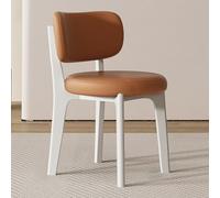 Set of 8 Modern Upholstered Dining Chairs Curved Backrest Armless Kitchen & Living Room Chairs Stylish White Wood Frame Comfortable Dining Room Seating