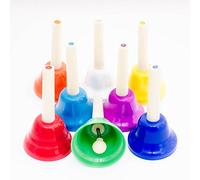 SET OF 8 MULTI COLOURED HAND BELLS, 1 full octave- CHM-HB8-1