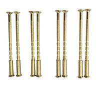 Set of 8 Piece M4 Door Handle Screws Chrome or Brass with Snap Off Bolt Connecting Sleeve Male to Female for Doors Handles, Knobs Escutcheons and Others (Pack of 8) (Brass)