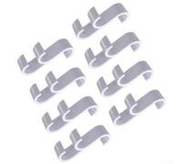 Set of 8 plastic hooks for electric towel drying rack, designed to attach to radiators for drying towels and clothes in multiple home areas (white)