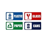 Set of 8 Recycling Labels Signs for Trash Can Garbage Bin Waste Sorting PVC Sticker Set Waterproof for School Offices Waterproof Recycling Bin Decal