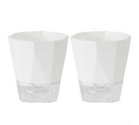 Set of 8 self watering plastic planters with water storage and absorption rope, suitable for various plants and gardening environments (Middle size)