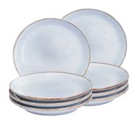 Set of 8 Side Plates JUNIPER Stoneware Light Blue