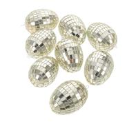 Set of 8 Spring Easter Egg Decorations | Shiny Basket Eggs for Centerpiece Bookshelf Display | Great for Home, Office, Classroom, Projects to