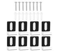 Set of 8 Stainless Steel Mirror Brackets with Screws for Frameless Mirror and For Advertising Boards Secure Fixing Solution for Home and Commercial Use