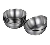 Set of 8 Stainless Steel Sauce Bowls, Spice Bowls, Steel Cups, Suitable for Ketchup, Mustard, Chilli Sauce, Salad Dressing (Silver)