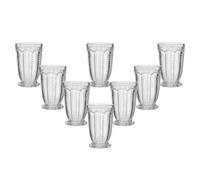 Set of 8 Vintage Luxury Clear Embossed Drinking Tall Tumbler Glasses Festive Christmas Decor Glassware 340ml Dibor Clear 8 Pack