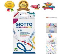 Set of 8 Washable Glitter Pens - Multicolor Felt Tip Pens for Creative Kids
