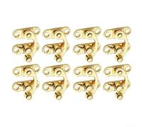 Set of 8 Zinc Alloy Buckles with Antique Vintage Style, Lock Hooks for Secure Closing of Wooden Boxes and Present Cases with Left and Right Compatibility (Gold（8）)