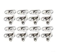 Set of 8 Zinc Alloy Buckles with Antique Vintage Style, Lock Hooks for Secure Closing of Wooden Boxes and Present Cases with Left and Right Compatibility (Silver（8）)