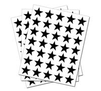 Set of 80 - Black Star Merit Reward Stickers - Removable Self Adhesive Waterproof Durable Vinyl Label Sticker 15mm each for School, preschool, Nursery & Home Activity by PARTY DECOR