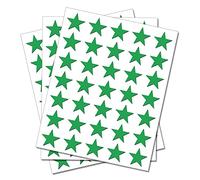 Set of 80 - Green Star Merit Reward Stickers - Removable Self Adhesive Waterproof Durable Vinyl Label Sticker 9mm Each for School, Preschool, Nursery & Home Activity by PARTY DECOR