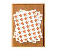 Set of 80 - Orange Star Merit Reward Stickers - Removable Self Adhesive Waterproof Durable Vinyl Label Sticker 9mm Each for School, Preschool, Nursery & Home Activity by PARTY DECOR