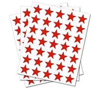 Set of 80 - Red Star Merit Reward Stickers - Removable Self Adhesive Waterproof Durable Vinyl Label Sticker 25mm Each for School, Preschool, Nursery & Home Activity by PARTY DECOR