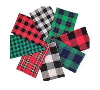 Set of 8pcs Cotton Polyester Blend Plaid Fabric For Pre Cut for Handmade Patchwork, Skirts and Sewing Crafts (8 pieces 50 * 40cm)
