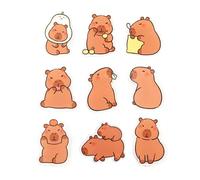 Set of 9 adorable animal acrylic pins, lovely capybara shaped badge, multi-purpose for bags and clothing