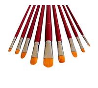 Set of 9 artist brushes, cat's tongue brushes, tongue paint brushes, for painting with watercolours and acrylics
