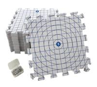 Set of 9 Blocking Mats for Knitting, Extra Thick Blocking Boards with Grids and Loops for Crochet Projects, Interlocking Knitting Mats with 100 T-pins and Storage Bag (32x32cm/pcs, 1.9cm Thickness)
