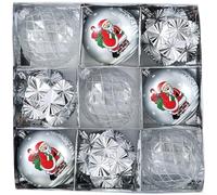 Set of 9 Christmas Tree Ball Ornaments 8 cm Seasonal Decorative Hanging Ball Electroplated PET Spheres for Holiday Season and Festive Home Decoration(silver)