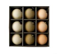 Set of 9 Christmas Tree Ornaments with Velvet Flocked and Electroplated Finish, Featuring Holiday Decorative Elements (C)