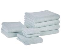 Set of 9 Towels MITIARO Terry Cotton Mint Green