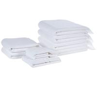 Set of 9 Towels ATIU Terry Cotton White
