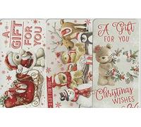 Set of 9 Cute Luxury Christmas Money Gift Wallets with Glitter & Envelopes Cute
