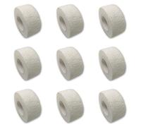 Set of 9 finger bandages, plaster bandages, plasters without glue, colour selection, 2.5 cm x 4.5 m, elastic, water-repellent, cohesive (white)