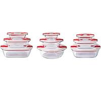 Pyrex® - Cook & Heat - Set of 9 Glass Dishes with Airtight Lids - Microwave Safe - BPA Free