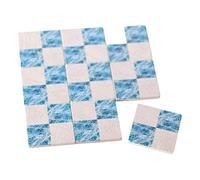 Set of 9 Simulation 1/12 Scale Doll House Floor Sticker Doll Tiny Decoration blue white