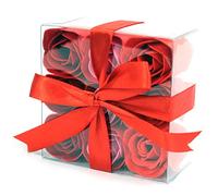 Set of 9 Soap Flowers - Red Roses Relax in a nice warm bath with these