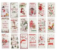 Set of 9 Three Fold Cute Traditional Christmas Money Envelopes Gift Card Voucher Wallet| Random Selection| XMAS Seasonal Greetings with Paper Envelops| Sparkling Blinking Glittering Festive Designs