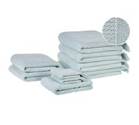 Set of 9 Towels ATIU Terry Cotton Mint Green