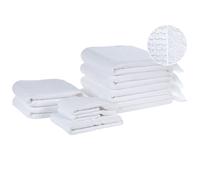 Set of 9 Towels ATIU Terry Cotton White