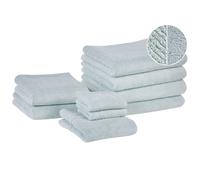 Set of 9 Towels MITIARO Terry Cotton Mint Green