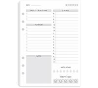 (Set of 90 Sheets) A5 To Do List Refill Paper, Undated Daily Schedule, Day Priorities, Notes and Water Tracker, 6-Hole Punches, 5.82"x8.26"
