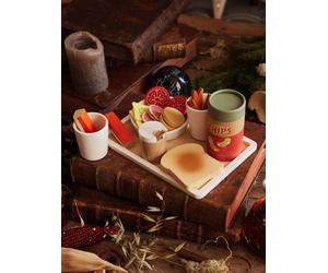 Set of Aperitifs in FSC® Wood beige medium solid with decor