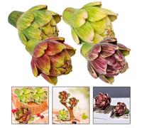 Set of Artificial Artichokes for Kitchen and Home Decor, Faux Vegetable Accents for Wedding and Event Decorations, Crafted from Material (Green)