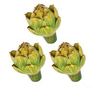 Set of Artificial Artichokes for Kitchen and Home Decor, Faux Vegetable Accents for Wedding and Event Decorations, Crafted from Material (Yellow Green)